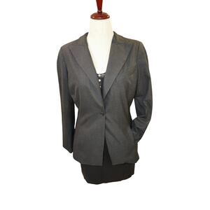 Bill Blass New York Dark Charcoal Blazer Jacket Size 12